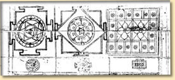 Yantra drawn on a palm leaf, Sun temple, Konark, Orissa, India