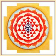 Shri Yantra red and gold painting