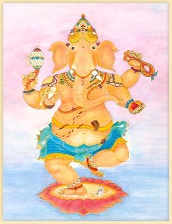 Ganesha dancing painting