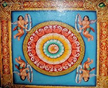 Yantra ceiling painting with angels
